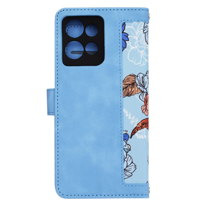 Husa personalizata fete Motorola Edge 50 Techsuit FlipCraft, bleu