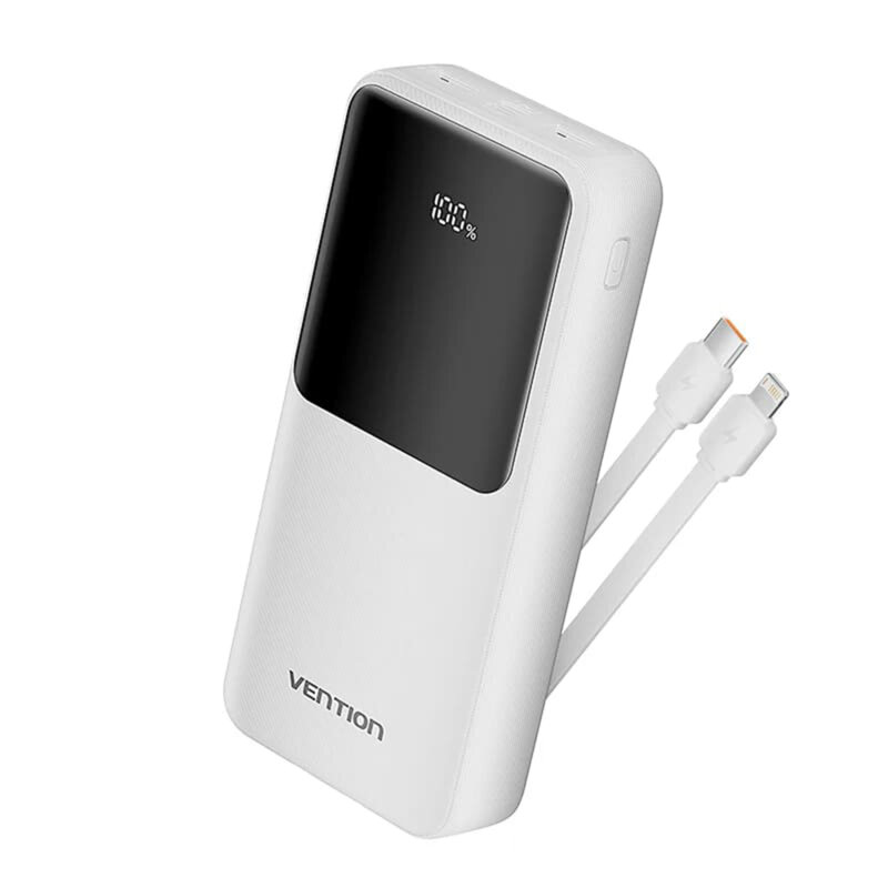 Acumulator extern 2x USB, 22.5W, 20000mAh Vention FHPW0, alb