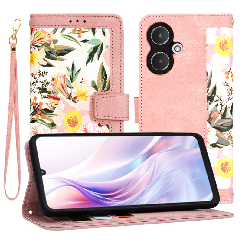 Husa personalizata fete Xiaomi Redmi 13C 5G Techsuit FlipCraft, roz
