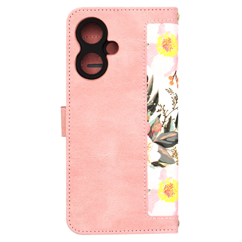 Husa personalizata fete Xiaomi Redmi 13C 5G Techsuit FlipCraft, roz