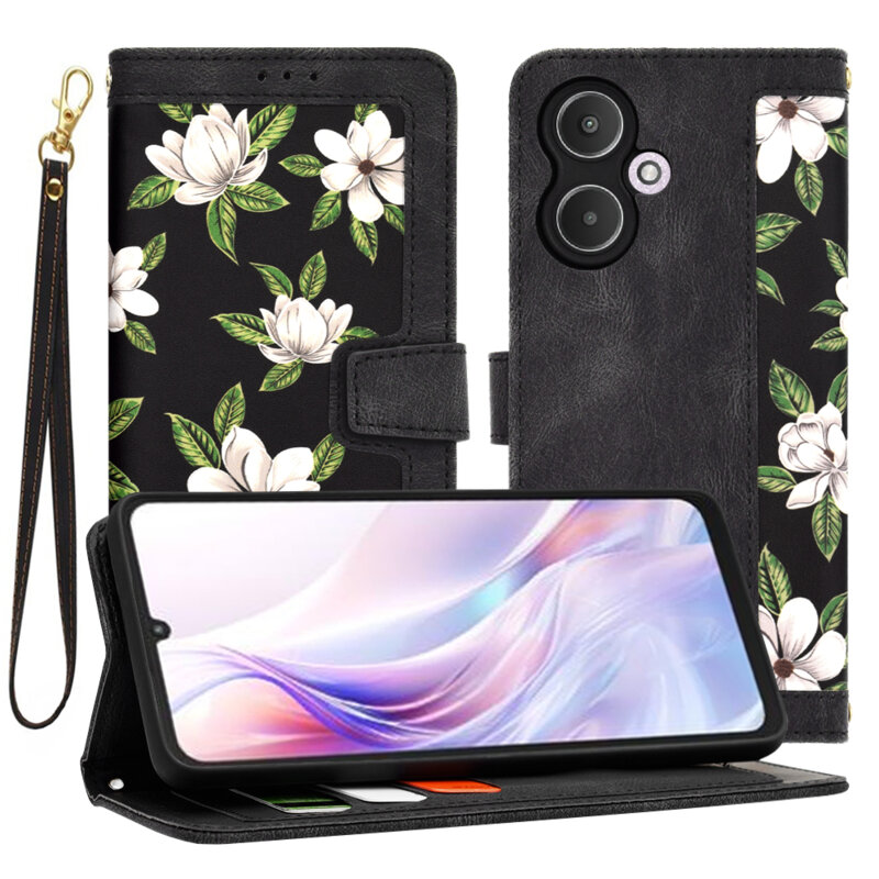 Husa personalizata fete Xiaomi Redmi 13C 5G Techsuit FlipCraft, negru