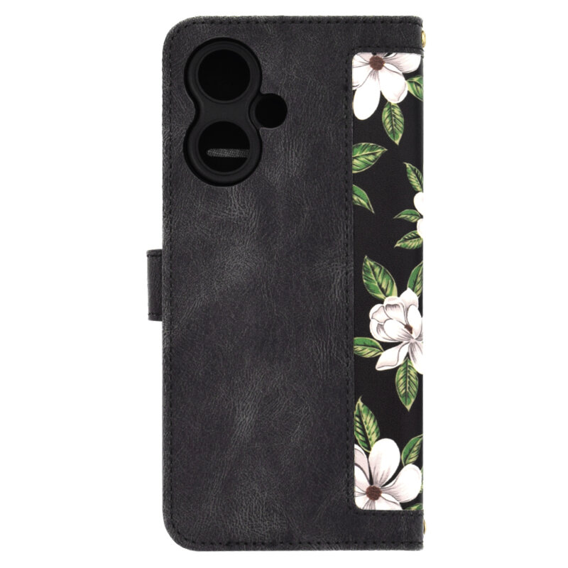 Husa personalizata fete Xiaomi Redmi 13C 5G Techsuit FlipCraft, negru