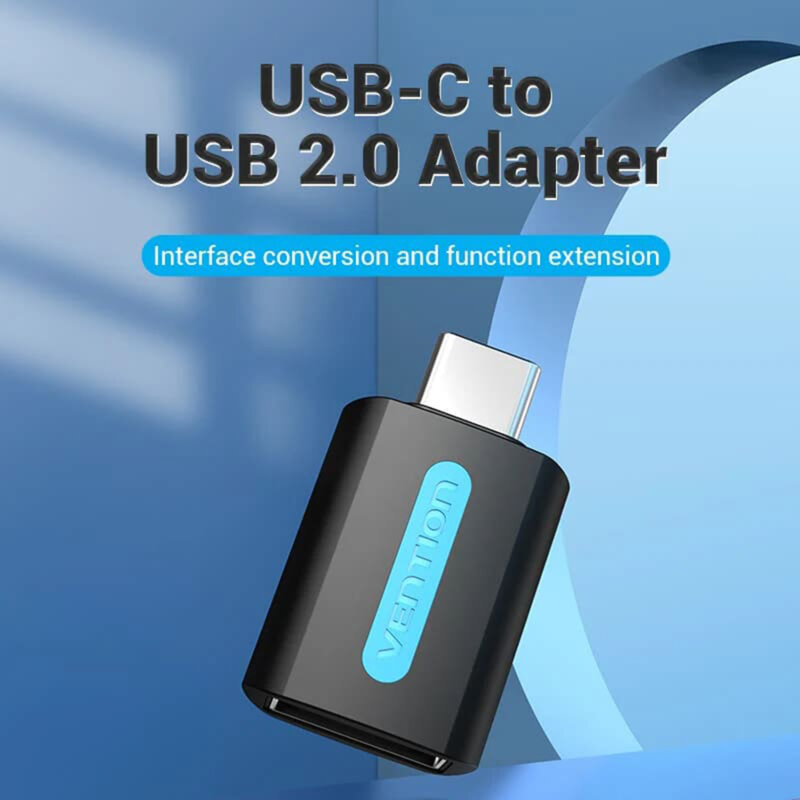 Adator OTG, Type-C la USB 2.0, 480Mbps, Vention, CDTB0, negru
