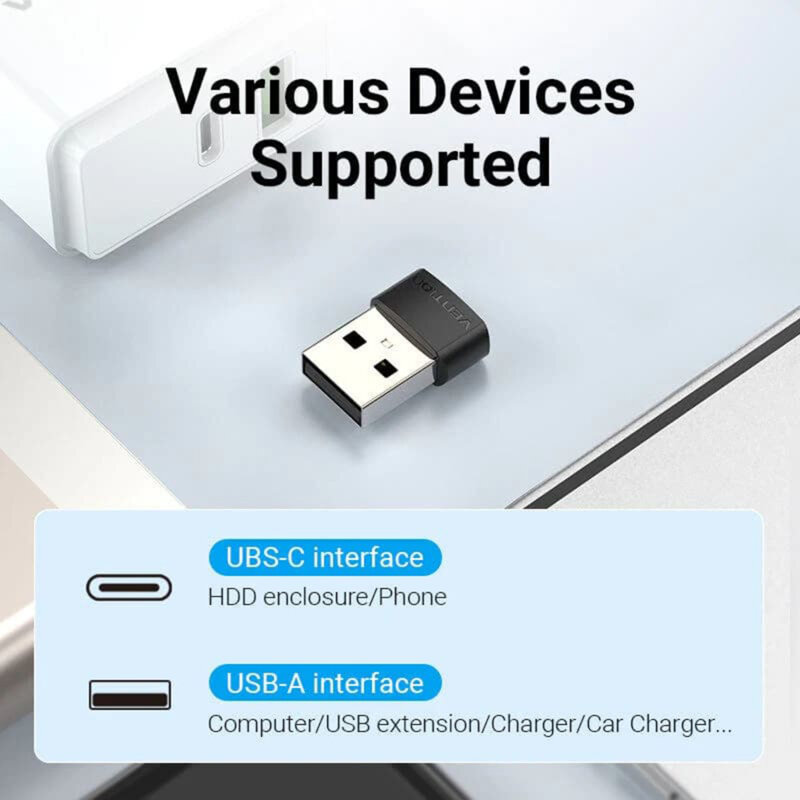 Apator Type-C la USB 2.0, OTG, 480Mbps, Vention, CDWB0, negru