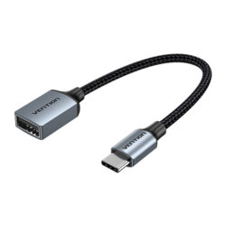 Adaptor OTG, Type-C la USB 2.0, 480Mbps, Gaming, Vention, gri