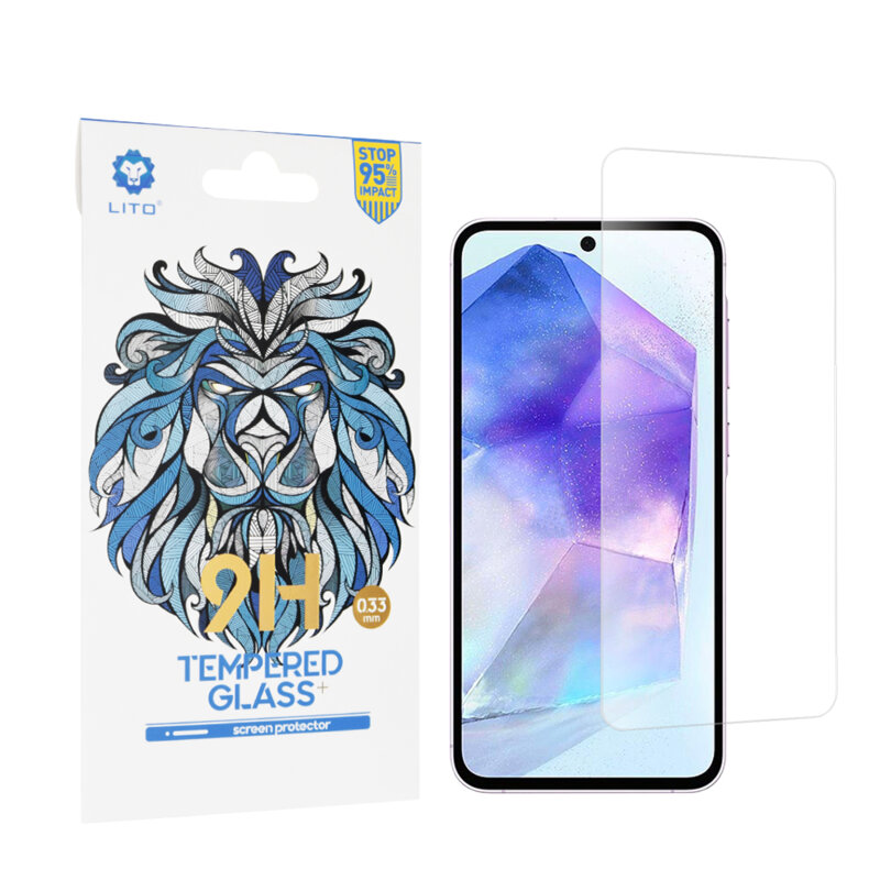 Folie sticla Samsung Galaxy A55 5G Lito 9H Tempered Glass, transparenta
