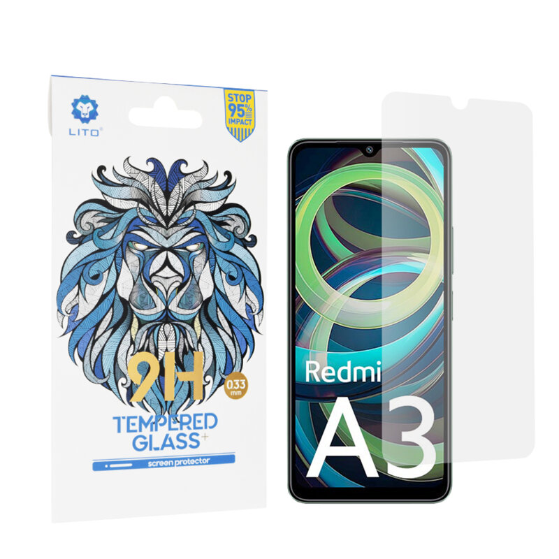 Folie sticla Xiaomi Redmi A3 Lito 9H Tempered Glass, transparenta