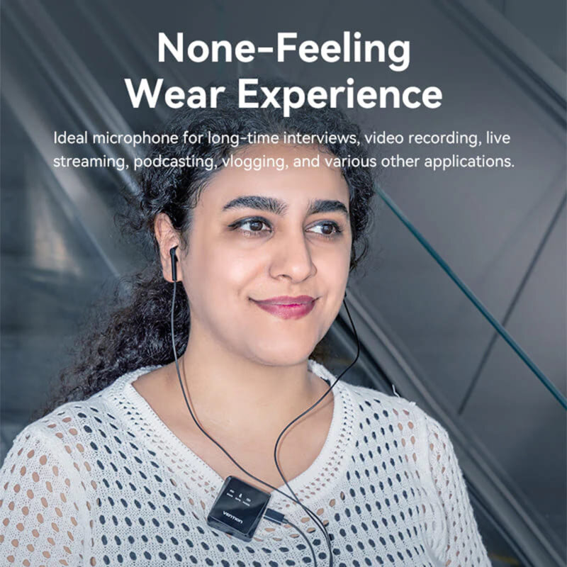 [Pachet 2x] Microfon wireless tip lavaliera Vention NCBB0, negru