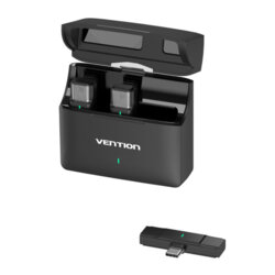 [Pachet 2x] Microfon tip lavariera wireless Vention NCAB0, negru