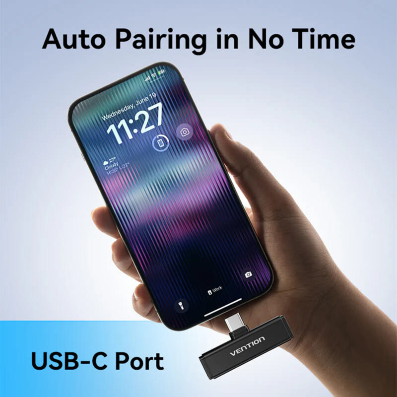 [Pachet 2x] Microfon tip lavariera wireless Vention NCAB0, negru