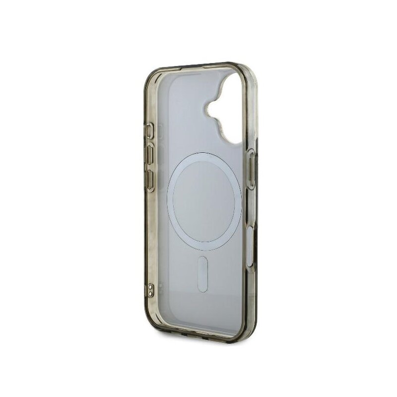Husa iPhone 16 Plus originala Guess IML 4G Background MagSafe, maro, GUHMP16MH4DTEW
