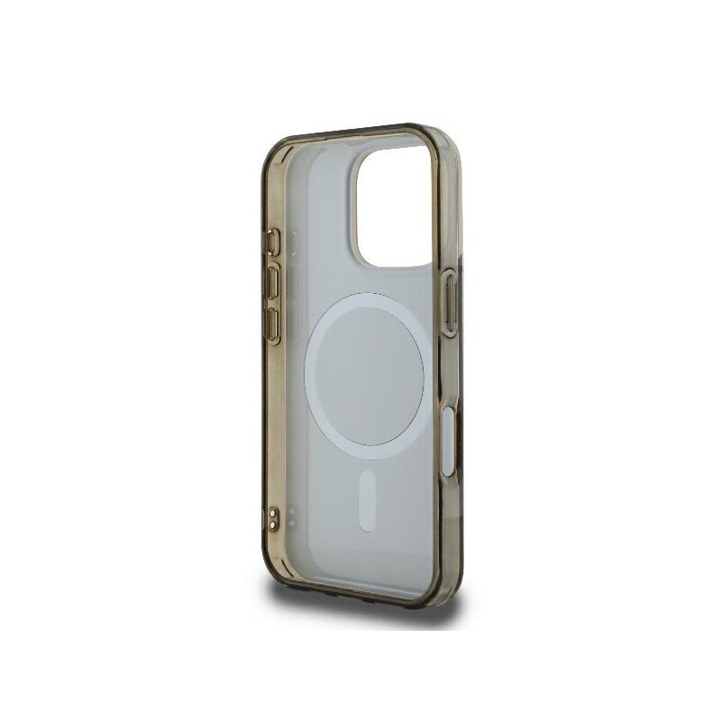 Husa iPhone 16 Pro originala Guess IML 4G Background MagSafe, maro, GUHMP16LH4DTEW