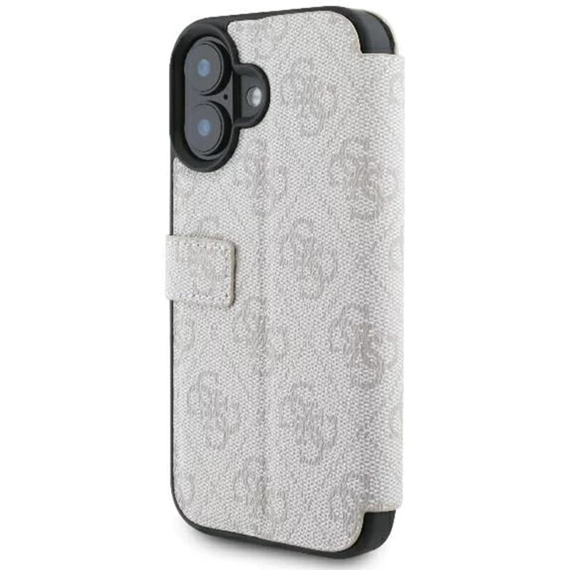 Husa tip carte iPhone 16 Plus Guess Book 4G, roz, GUBKP16M4GMGPII