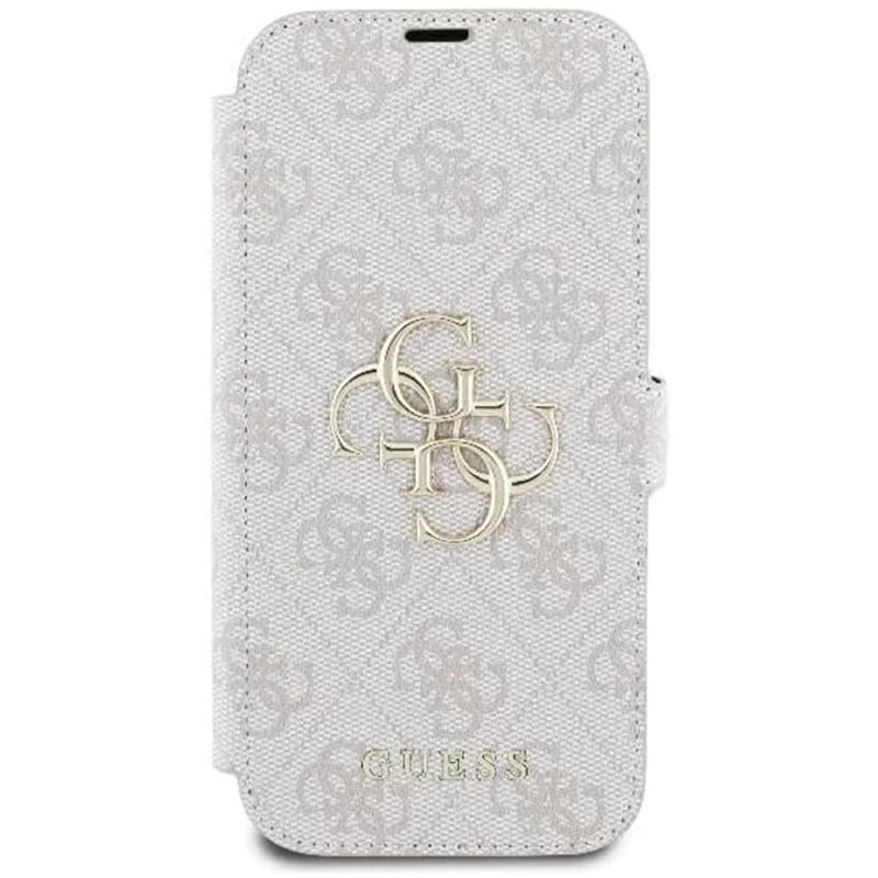 Husa tip carte iPhone 16 Plus Guess Book 4G, roz, GUBKP16M4GMGPII