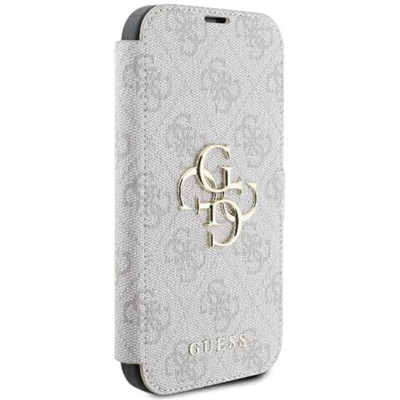 Husa tip carte iPhone 16 Plus Guess Book 4G, roz, GUBKP16M4GMGPII