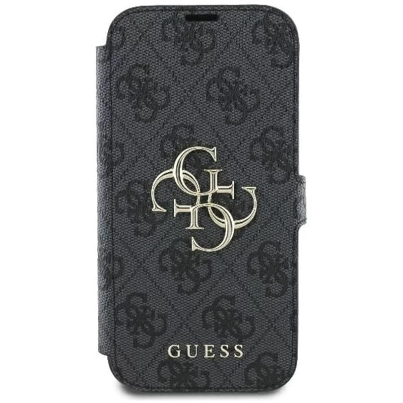 Husa tip carte iPhone 16 Guess Book 4G, negru, GUBKP16S4GMGGR