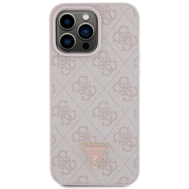 Husa iPhone 15 Pro Max Guess Leather 4G Diamond Triangle, roz, GUHCP15XP4TDPP