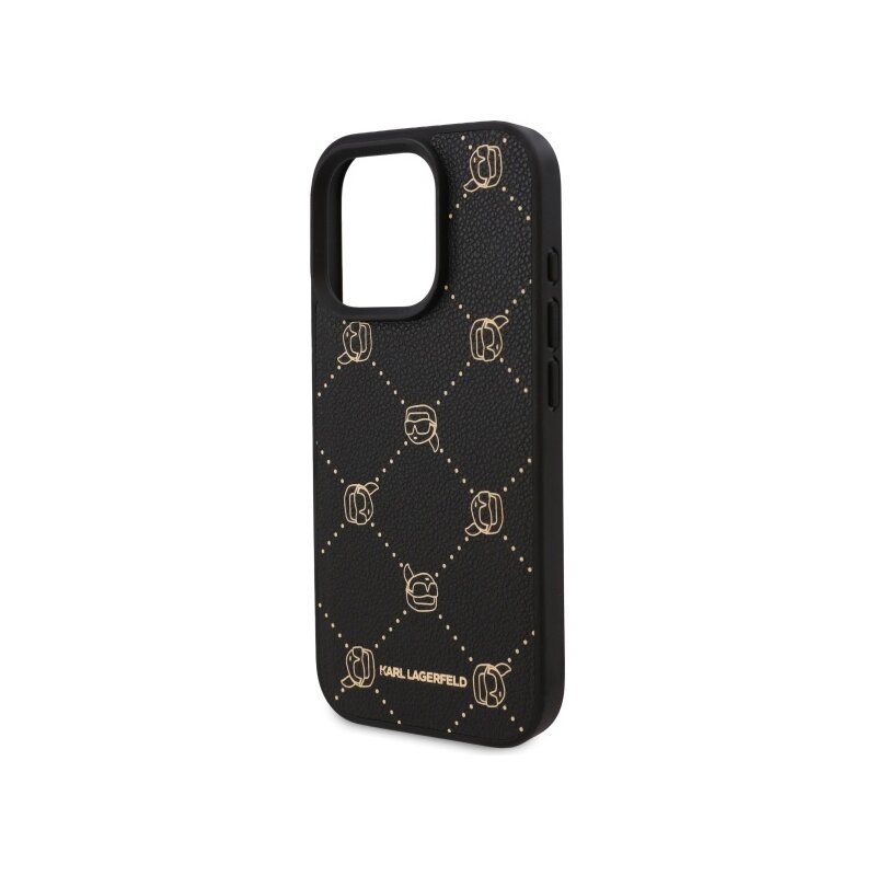 Husa iPhone 16 Pro Max Karl Lagerfeld Leather MagSafe, Karl Head, negru, KLHMP16XPGKHPHK