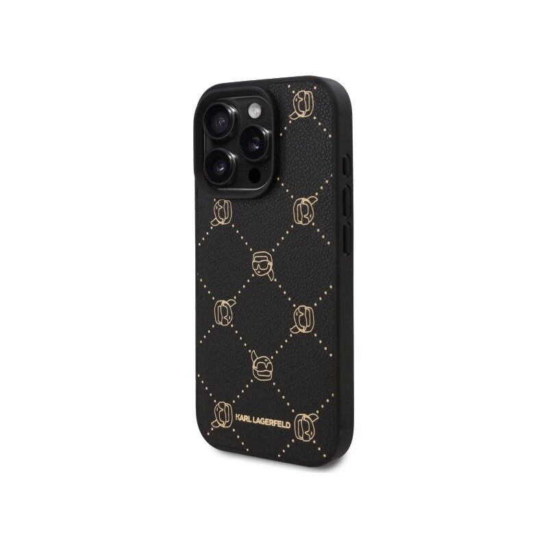 Husa iPhone 16 Pro Max Karl Lagerfeld Leather MagSafe, Karl Head, negru, KLHMP16XPGKHPHK