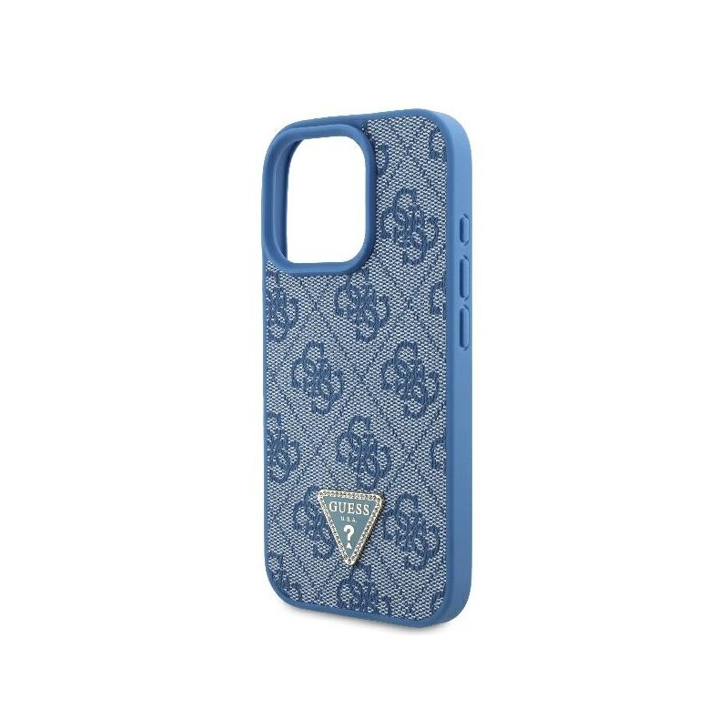 Husa iPhone 16 Pro Guess Leather Metal Logo Strass Crossbody, albastru, GUHCP16LP4TDSCPB