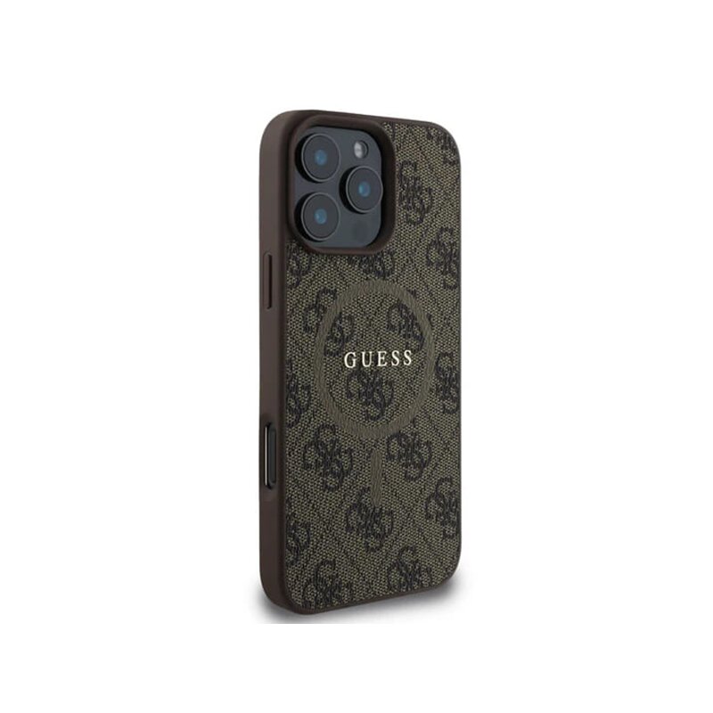 Husa iPhone 16 Pro Max Guess 4G Ring Classic Logo MagSafe, maro, GUHMP16XG4GFRW