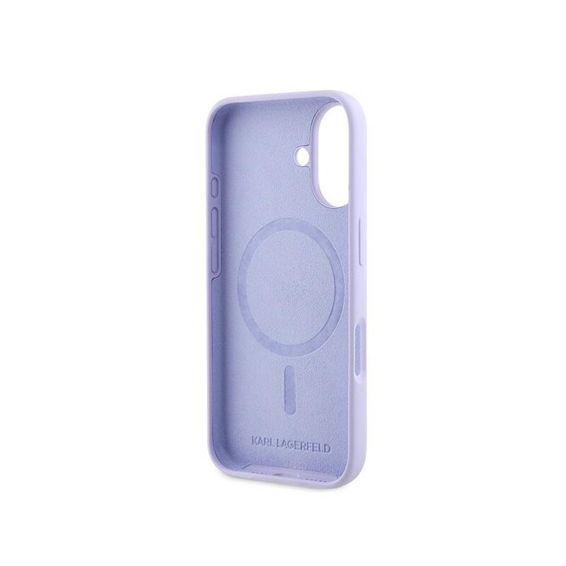 Husa Karl Lagerfeld iPhone 16 Silicone MagSafe, Karl&Choupette, mov, KLHMP16SSCMKCRHU