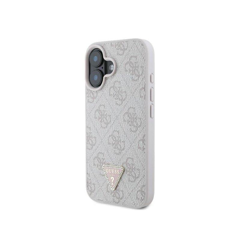 Husa iPhone 16 Guess Leather Metal Logo Strass Crossbody, albastru, GUHCP16SP4TDSCPB