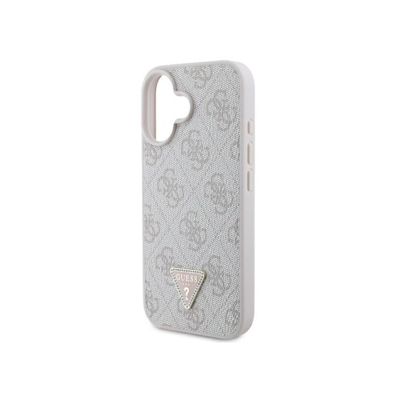 Husa iPhone 16 Guess Leather Metal Logo Strass Crossbody, albastru, GUHCP16SP4TDSCPB