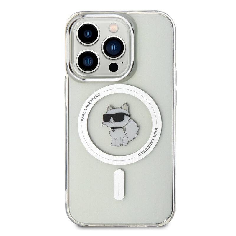 Husa iPhone 14 Pro Karl Lagerfeld IML MagSafe, Choupette, transparent, KLHMP14LHFCCNOT