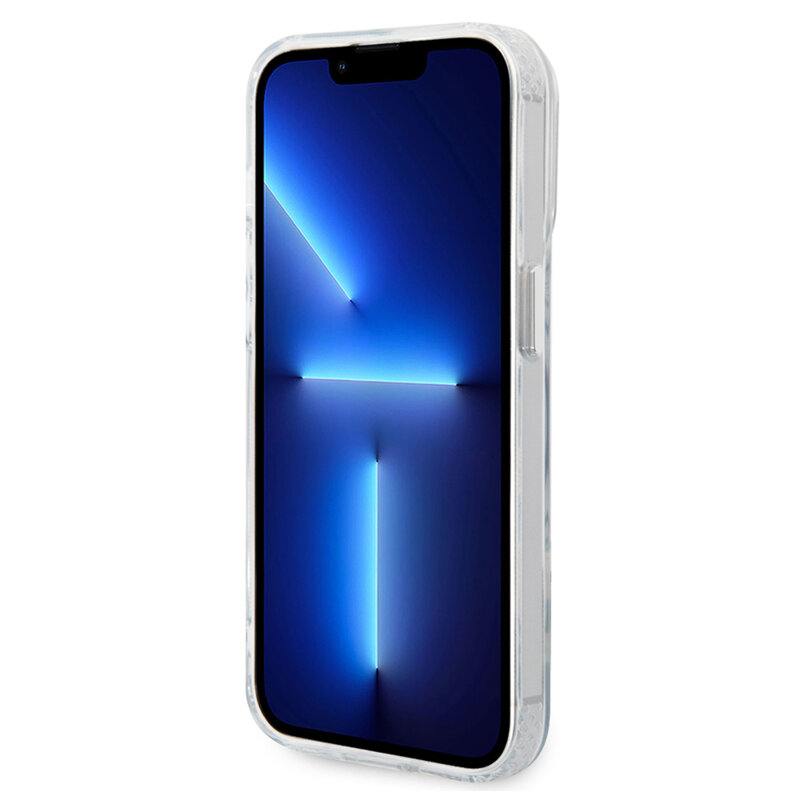 Husa iPhone 14 Pro Karl Lagerfeld Hardcase MagSafe, Karl & Choupette Aluminium, transparent, KLHMP14LHKCT