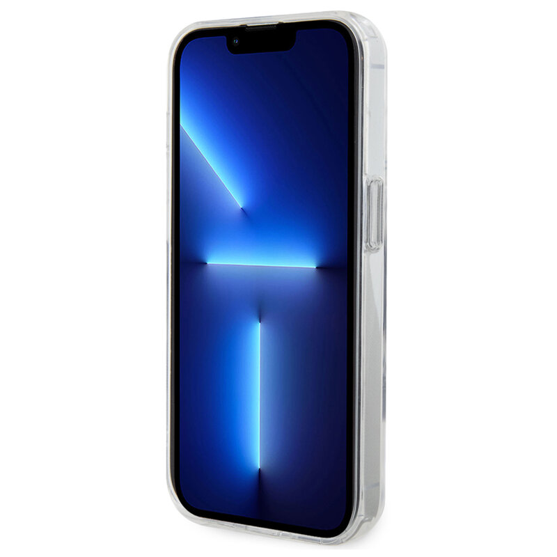 Husa iPhone 14 Pro Karl Lagerfeld Hardcase Ring Stand MagSafe, Karl&Choupette, alb, KLHMP14LHMRSKCH