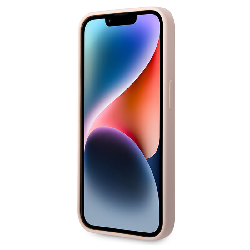 Husa Karl Lagerfeld iPhone 14 Pro Silicone MagSafe, Karl`s Head, roz deschis, KLHMP14LSLKHLP