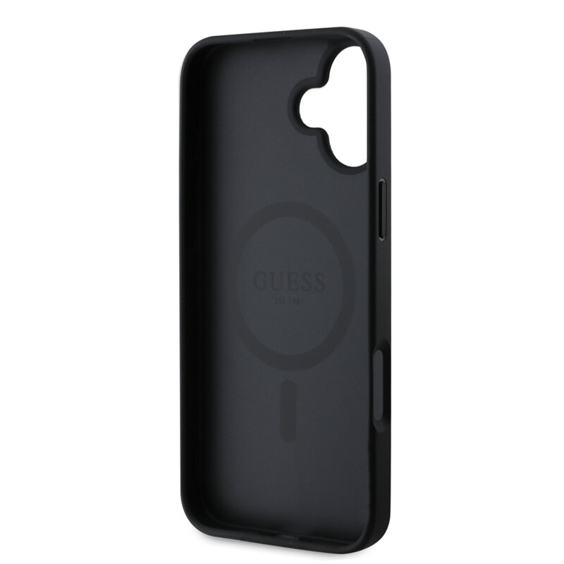 Husa Guess Saffiano Classic Logo MagSafe iPhone 16 Plus, negru, GUHMP16MPSAHMCK