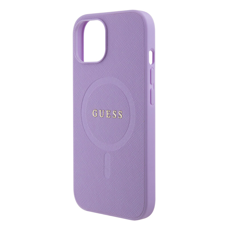 Husa Guess Saffiano MagSafe iPhone 15, mov, GUHMP15SPSAHMCU