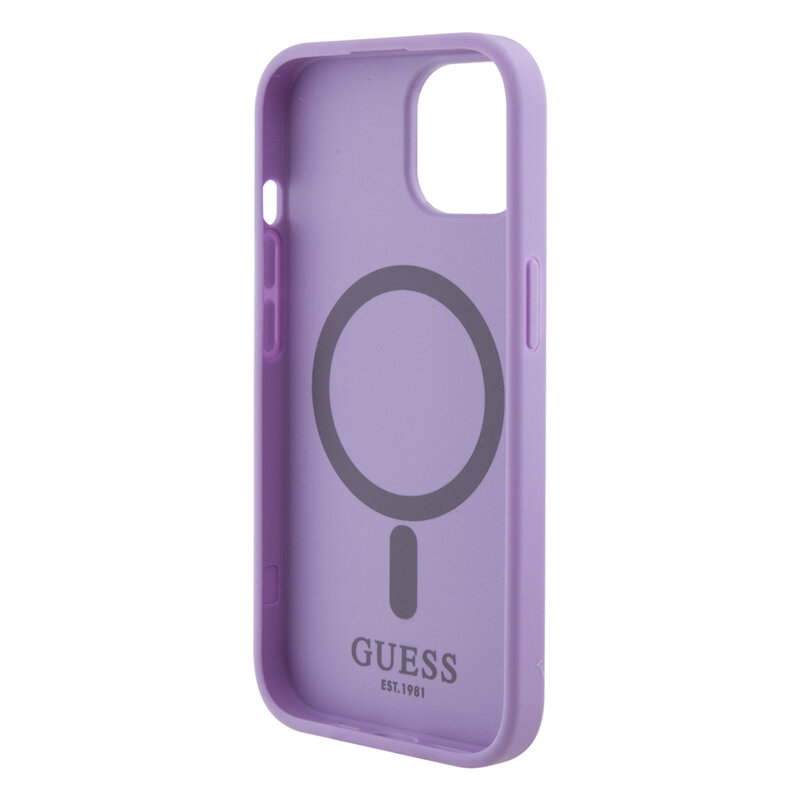 Husa Guess Saffiano MagSafe iPhone 15, mov, GUHMP15SPSAHMCU