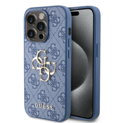 Husa originala Guess iPhone 15 Pro Hardcase 4G Big Metal Logo, albastru, GUHCP15L4GMGBL