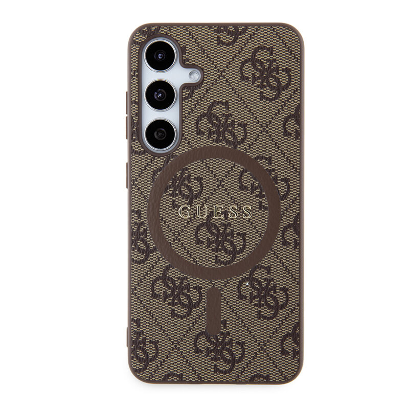 Husa Guess Samsung Galaxy S24 4G Collection Leather MagSafe, maro, GUHMS24SG4GFRW