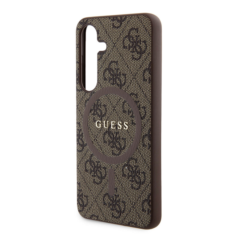 Husa Guess Samsung Galaxy S24 4G Collection Leather MagSafe, maro, GUHMS24SG4GFRW