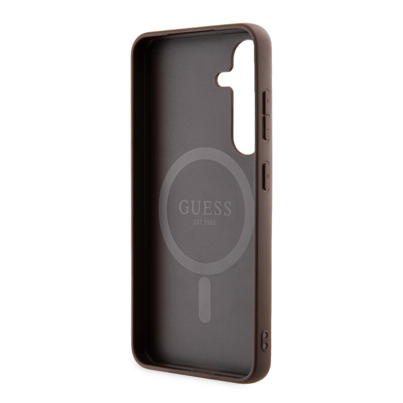 Husa Guess Samsung Galaxy S24 4G Collection Leather MagSafe, maro, GUHMS24SG4GFRW
