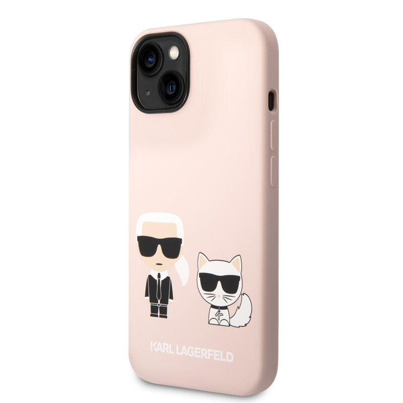 Husa Karl Lagerfeld iPhone 14 Plus Silicone MagSafe, Karl&Choupette, roz deschis, KLHMP14MSSKCI