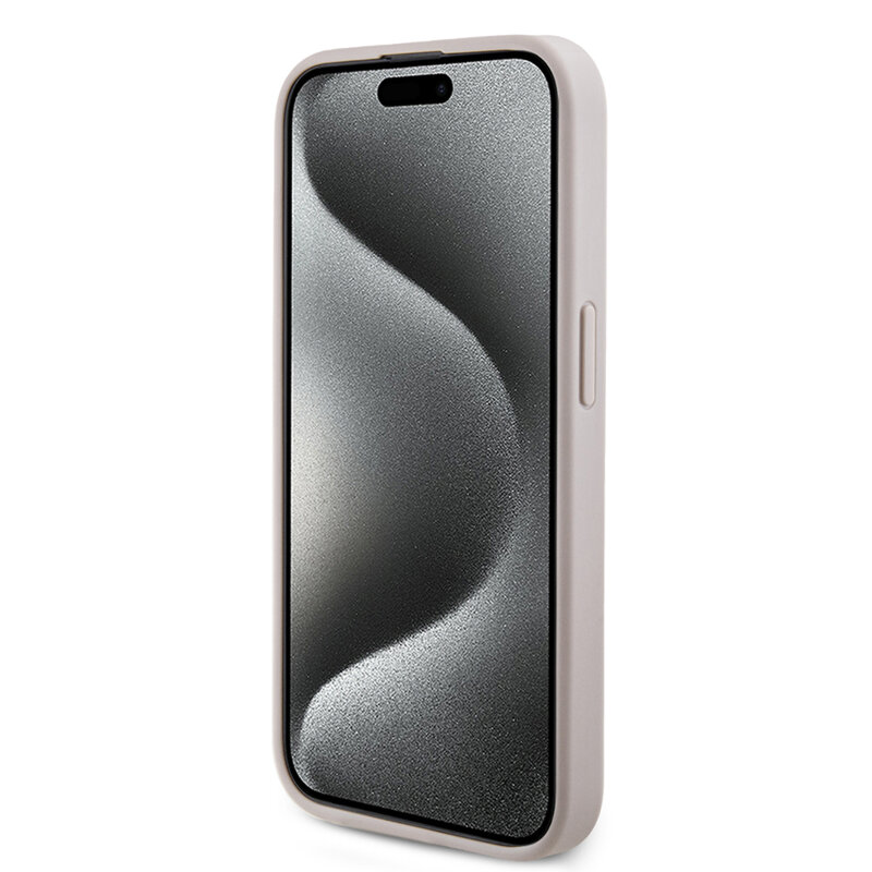 Husa Guess iPhone 15 Pro Max 4G Collection Leather MagSafe, roz, GUHMP15XG4GFRP