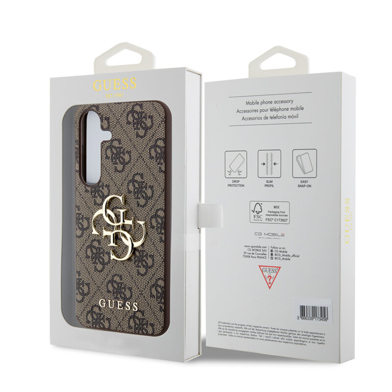 Husa originala Guess Samsung Galaxy S24 Plus Hardcase 4G Big Metal Logo, maro, GUHCS24M4GMGBR