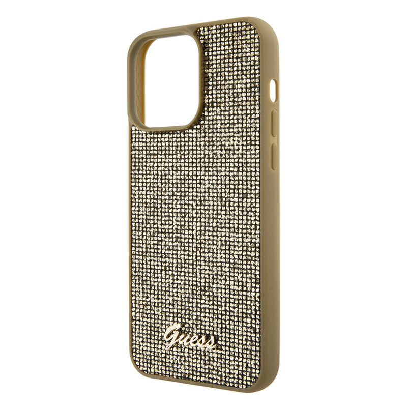Husa originala Guess iPhone 15 Pro Max Disco Metal Script, auriu, GUHCP15XPMSDGSD