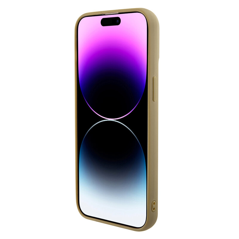 Husa originala Guess iPhone 15 Disco Metal Script, auriu, GUHCP15SPMSDGSD