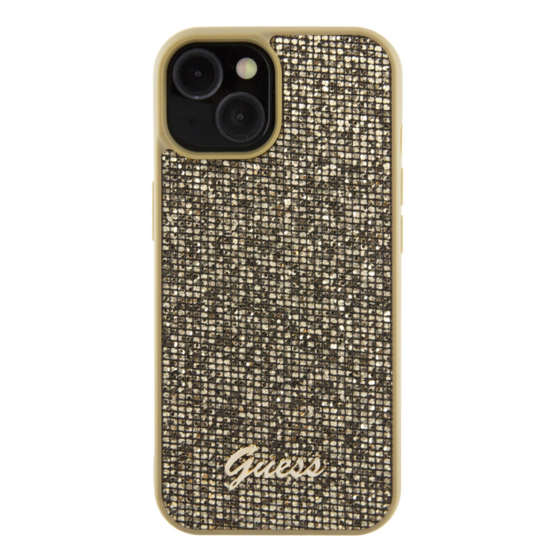 Husa originala Guess iPhone 15 Disco Metal Script, auriu, GUHCP15SPMSDGSD