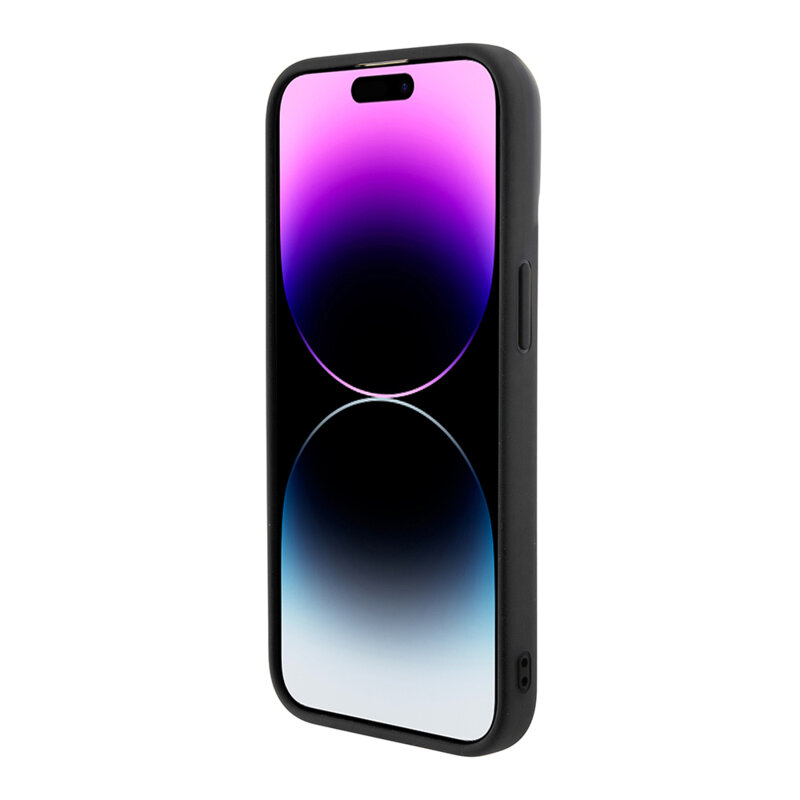 Husa originala Guess iPhone 15 Pro Disco Metal Script, negru, GUHCP15LPMSDGSK