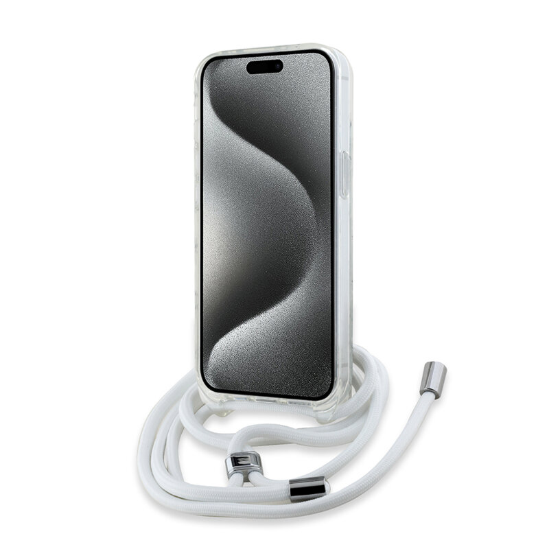 Husa iPhone 14 Karl Lagerfeld IML Crossbody MagSafe, Choupette Head&Cord, transparent, KLHMP14SHCCHNT