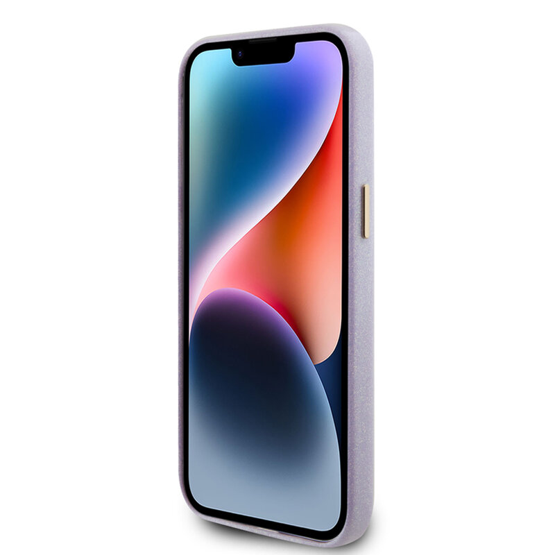 Husa Guess Glitter Glossy Script iPhone 15 Pro Max cu sclipici, violet, GUHCP15XPGMCSL