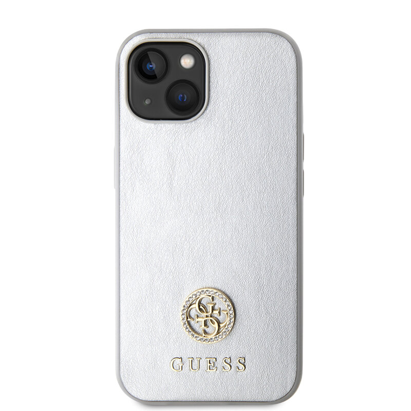 Husa originala Guess iPhone 15 Strass Metal Logo, argintiu, GUHCP15SPS4DGPS
