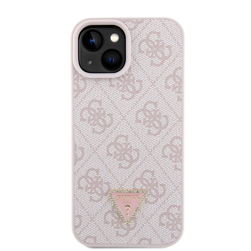 Husa Guess Crossbody 4G Metal Logo iPhone 15, roz, GUHCP15SP4TDSCPP